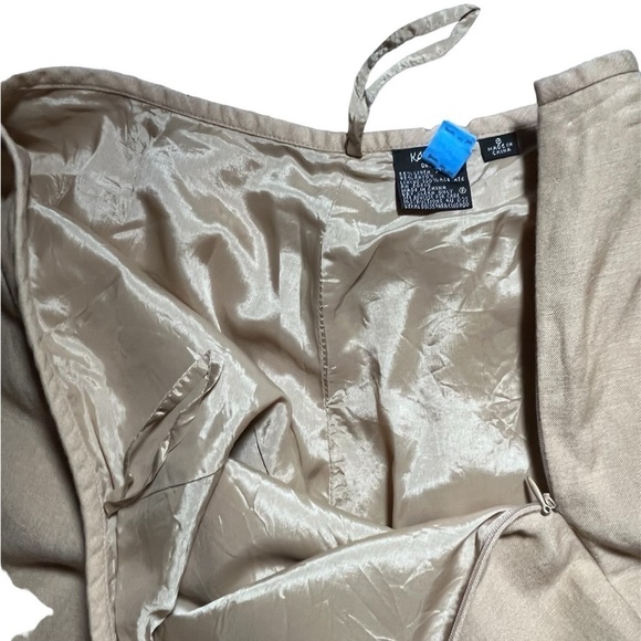 Kasper Linen Dress Pants Slacks Women's Sz 8 Lining Flat front tan beige work 8 - Picture 7 of 7